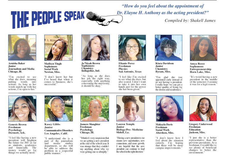 People Speak: “How do you feel about the appointment of Elayne H. Anthony as the acting president?”