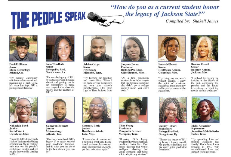 People Speak: How do you as a current student honor the legacy of Jackson State?