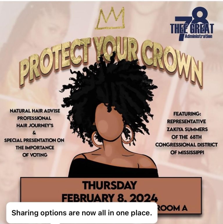 Students learn natural hair care tips during protect your crown event